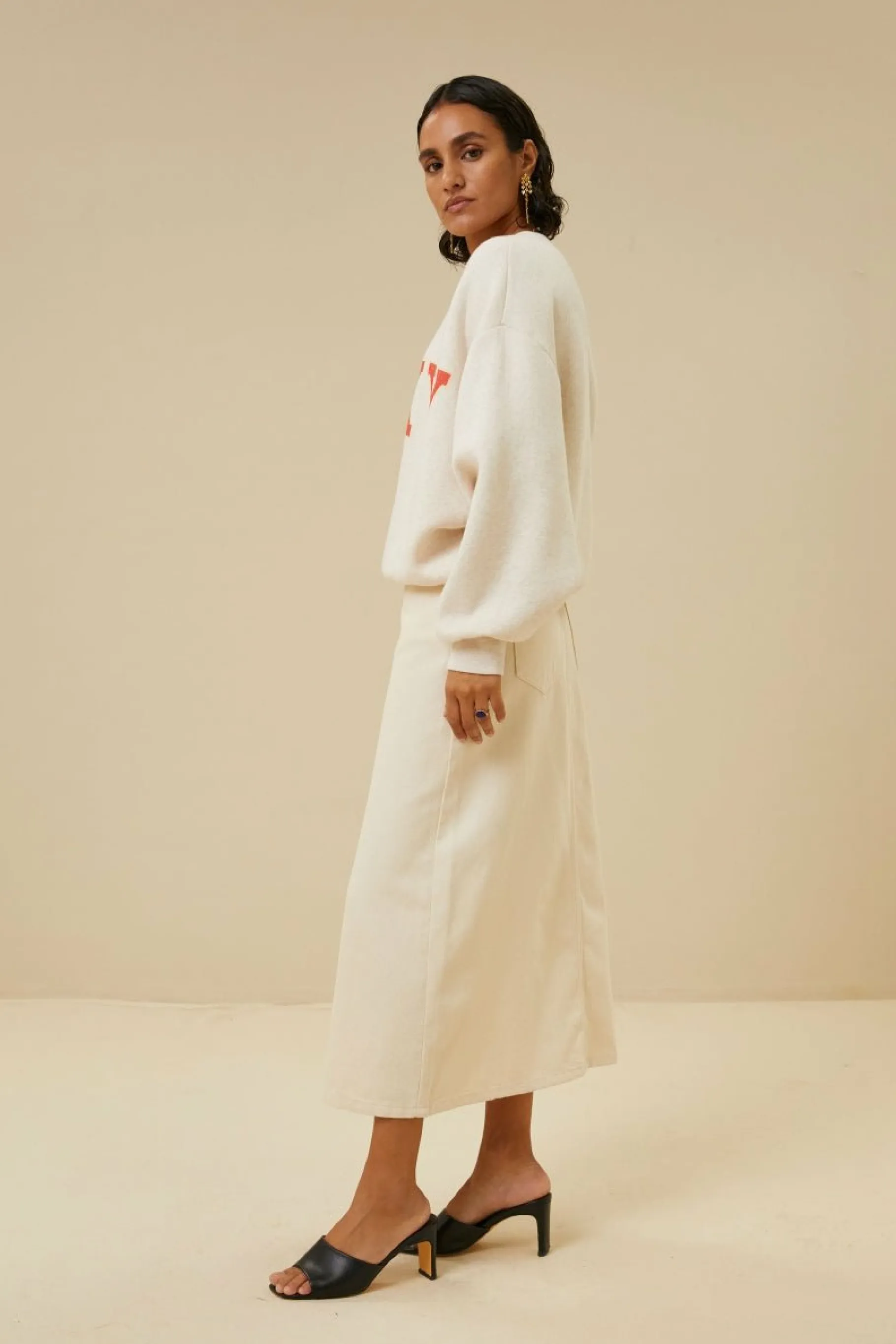 By bar Truien<Bibi Lucky Vintage Sweater Oyster-Melee
