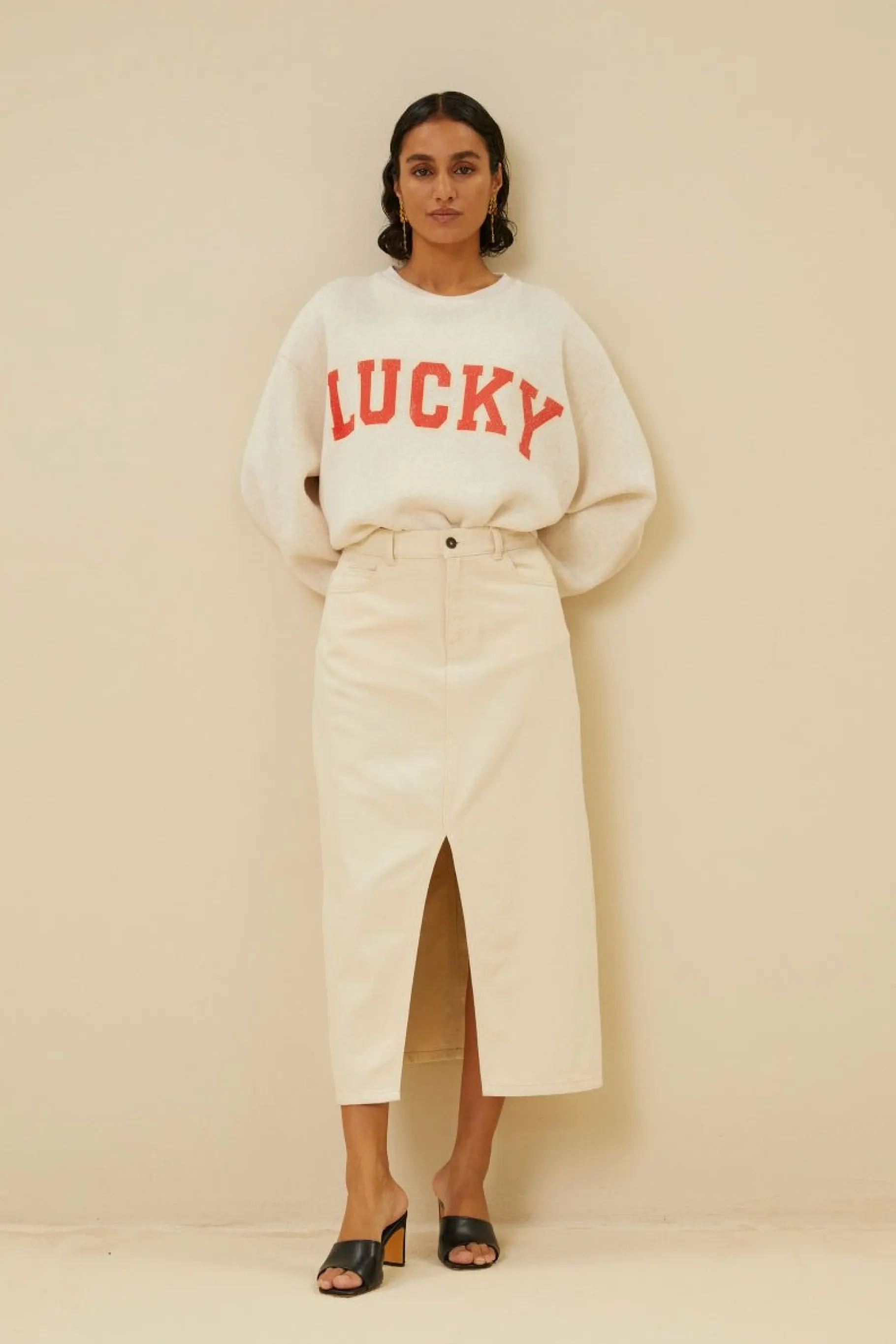 By bar Truien<Bibi Lucky Vintage Sweater Oyster-Melee