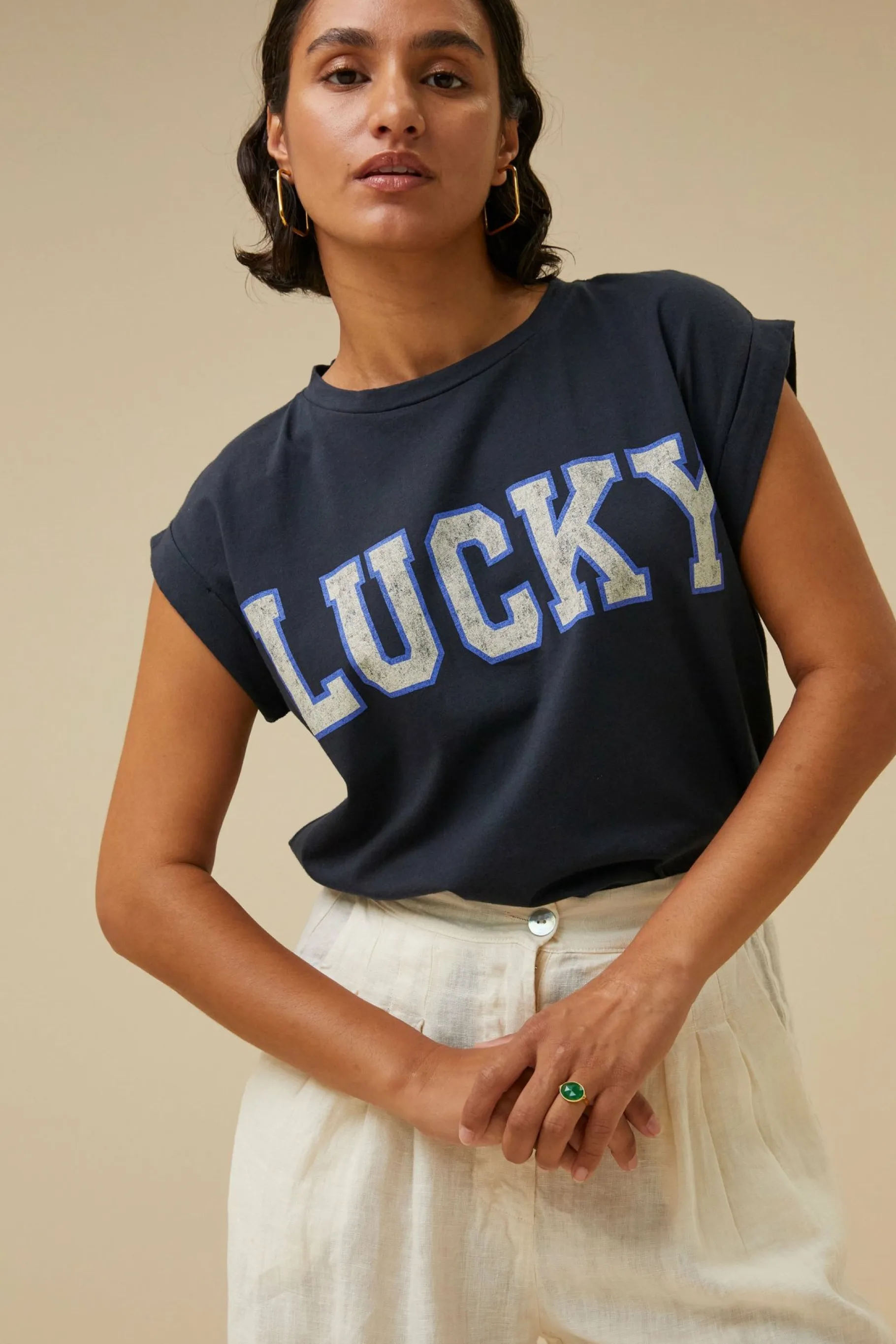 By bar Tops & Shirts<Thelma Lucky Vintage Top Midnight